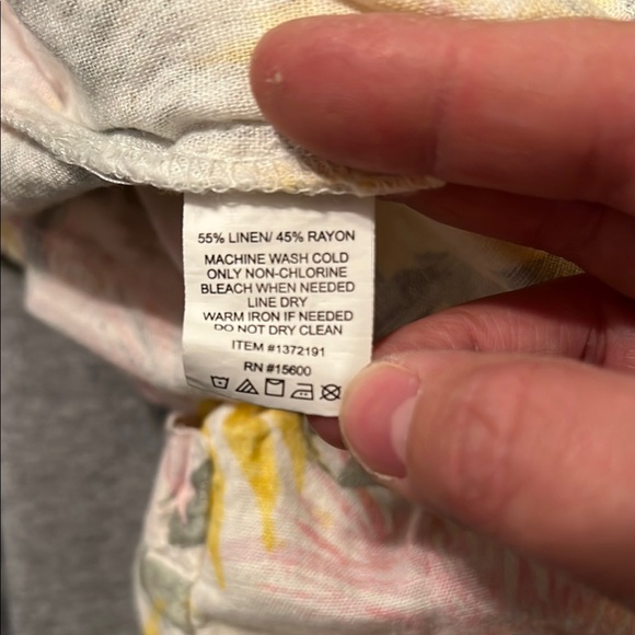 Briggs Floral Print Linen Blend Large Women's Shorts - Picture 5 of 5